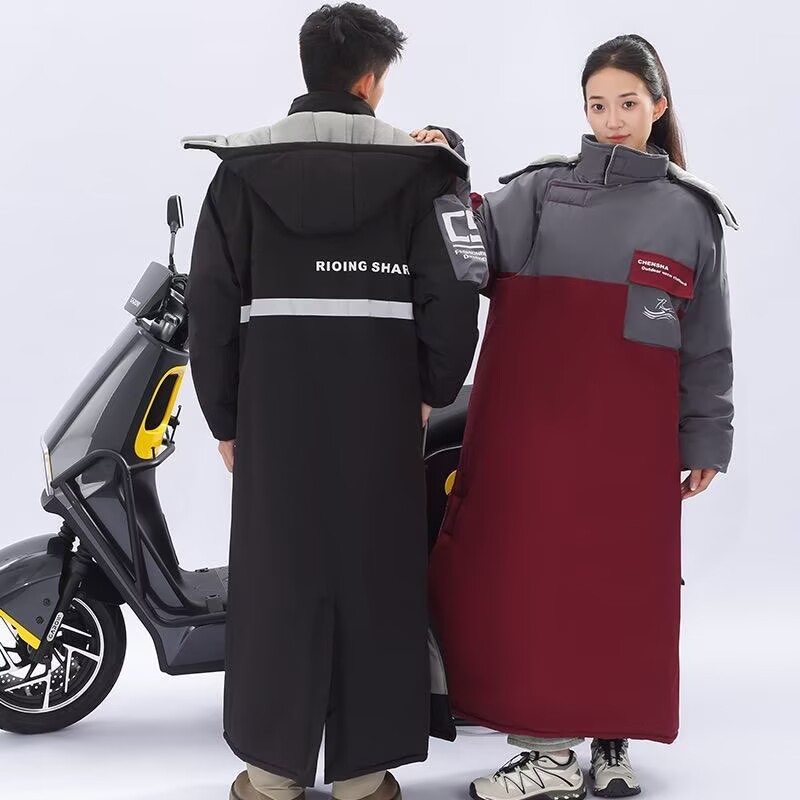Riding Gear - ワンピース型バイク用防寒ロングフリーススノーモービルジャケット 防風防水 厚手冬用ライディングギア