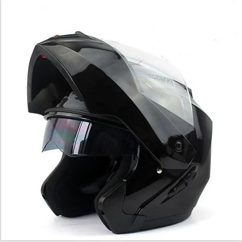 Dual Visor Motorcycle Racing Helmet - 最新のDOT承認済み安全モジュール式オートバイヘルメット、デュアルレンズインテリアバイザー付きフリップアップ式ボヤージュレーシングヘルメット（バイクライダー向け）