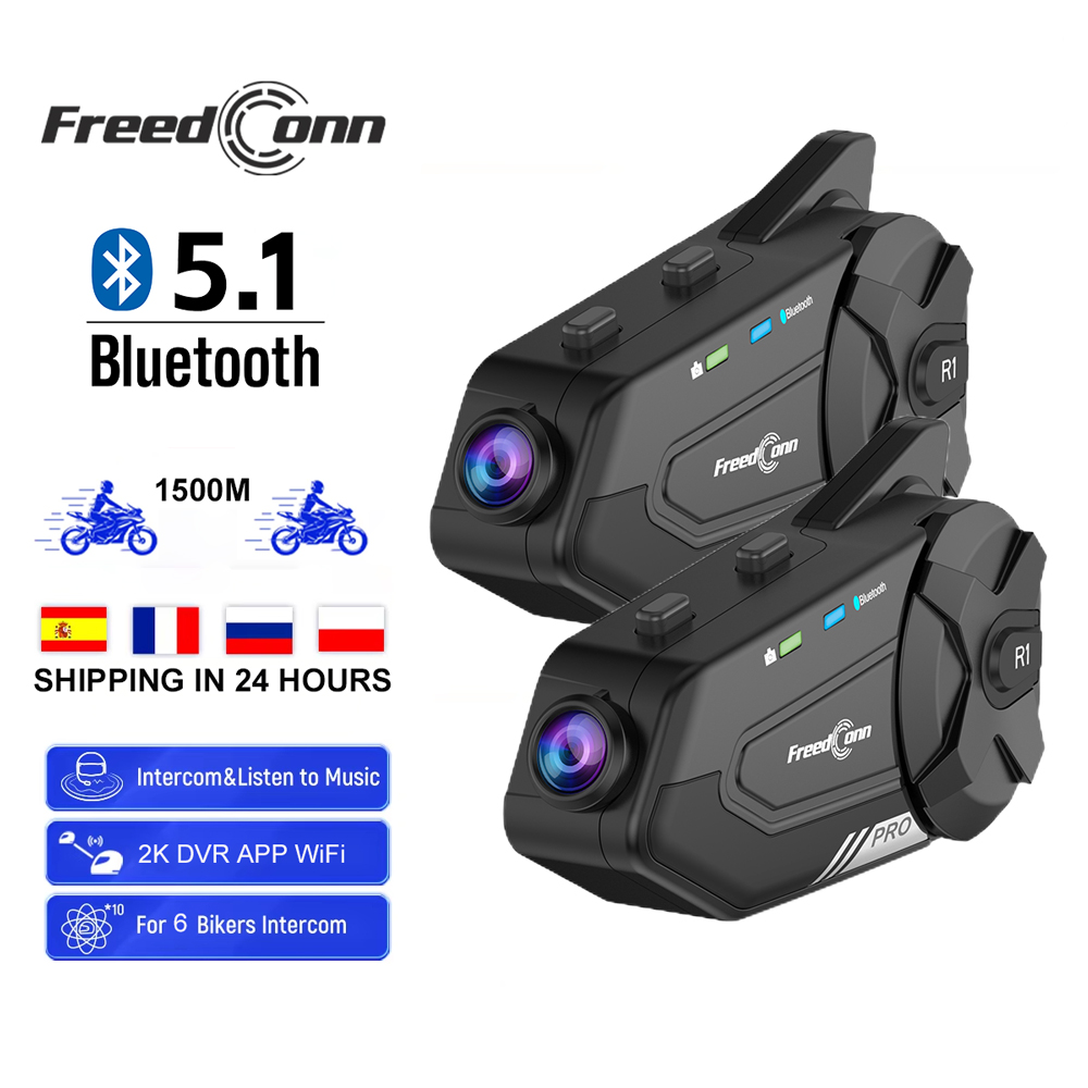 Freedconn バイク用インターコム オートDVR ヘル - Universal Motorcycle Helmet Intercom Headset のレビューと価格
