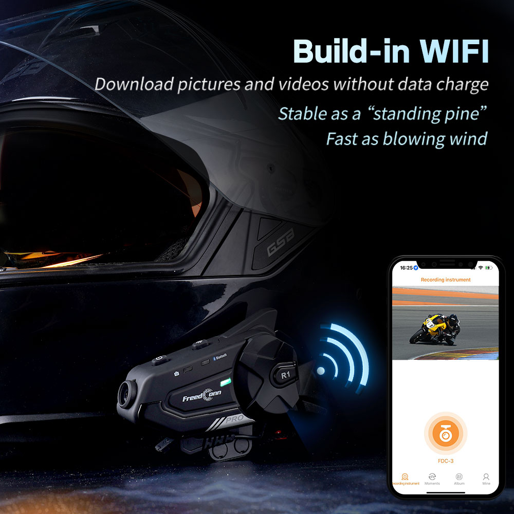Freedconn バイク用インターコム オートDVR ヘル - Universal Motorcycle Helmet Intercom Headset のレビューと価格