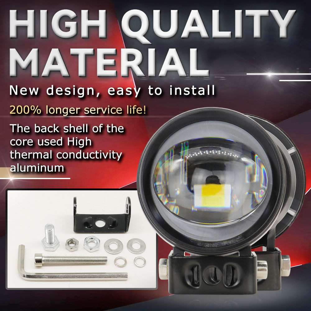 LED プロジェクタースポットライトオートバイ補助運転フォグ - Universal Motorcycle Led Headlight Projector のレビューと価格