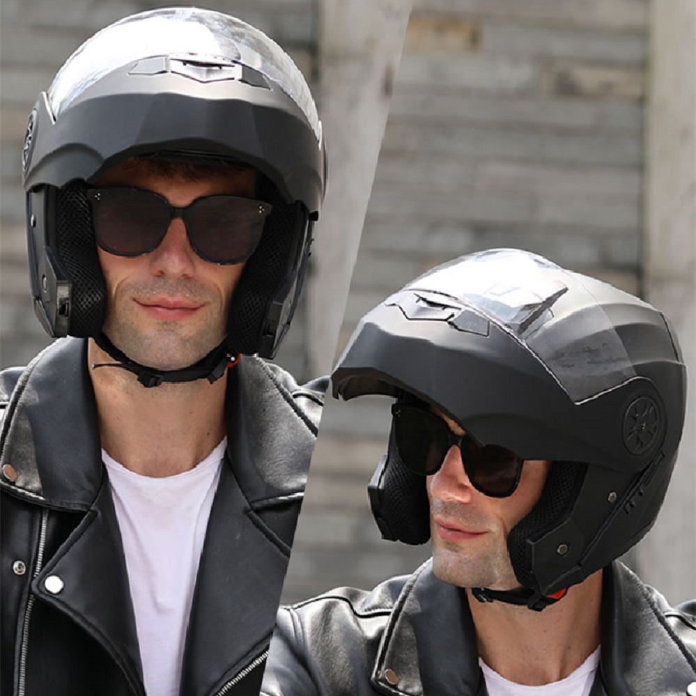 Bluetooth メンズオートバイヘルメットフルフェイスキ - Full Face Motorcycle Helmet With Bluetooth のレビューと価格