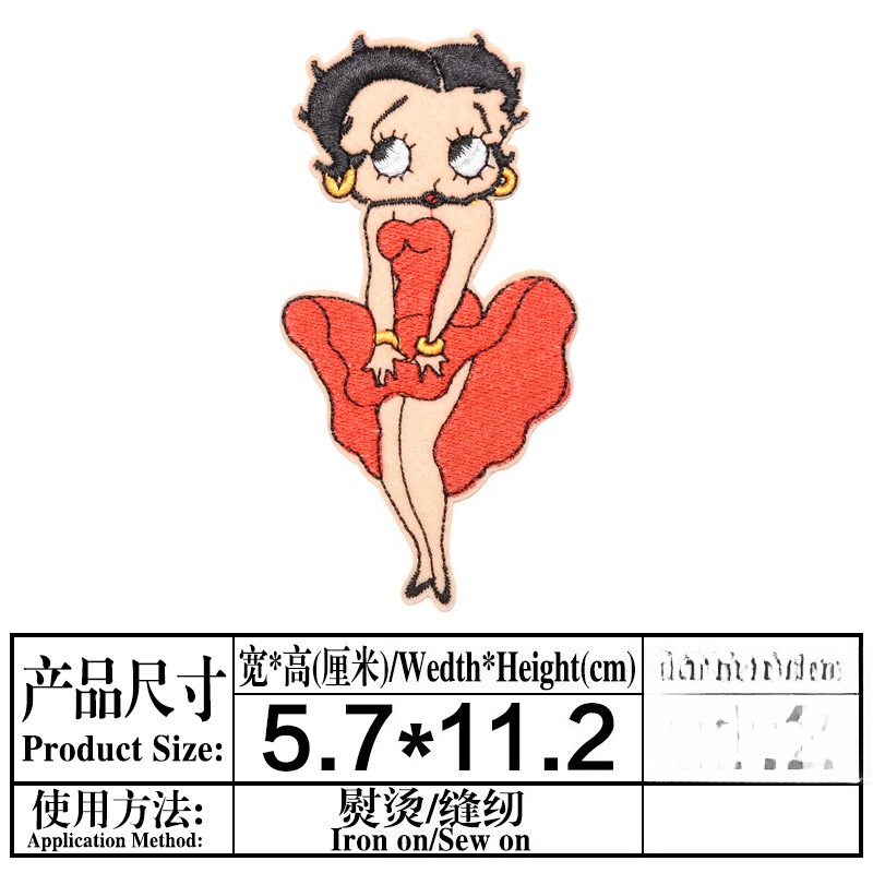ベティ・ブープパッチ高色値アニメ漫画キャラクタープリント男女 - Atv Parts のレビューと価格