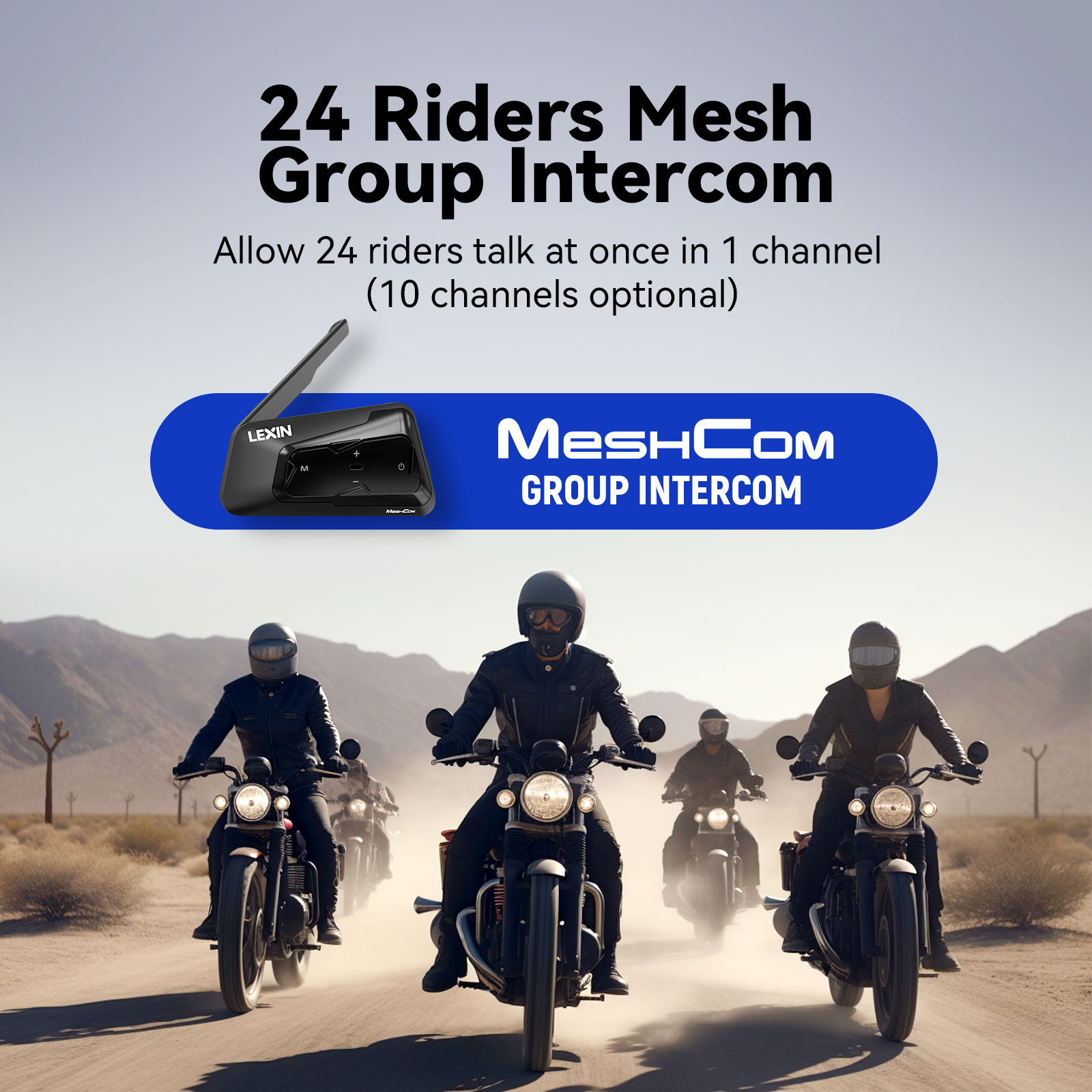 Lexin-meshcom Bluetoothヘッドセット, - Universal Motorcycle Helmet Intercom Headset のレビューと価格