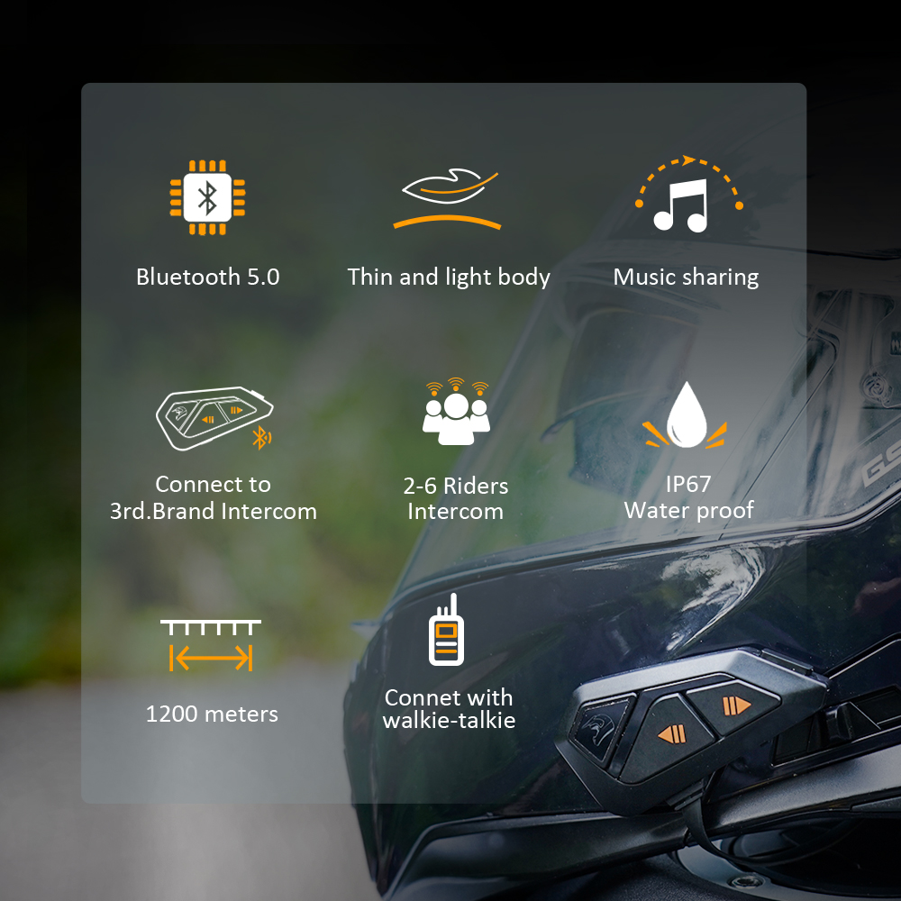 Freedconn-オートバイのインターホンヘルメット,Bl - Universal Motorcycle Helmet Intercom Headset のレビューと価格