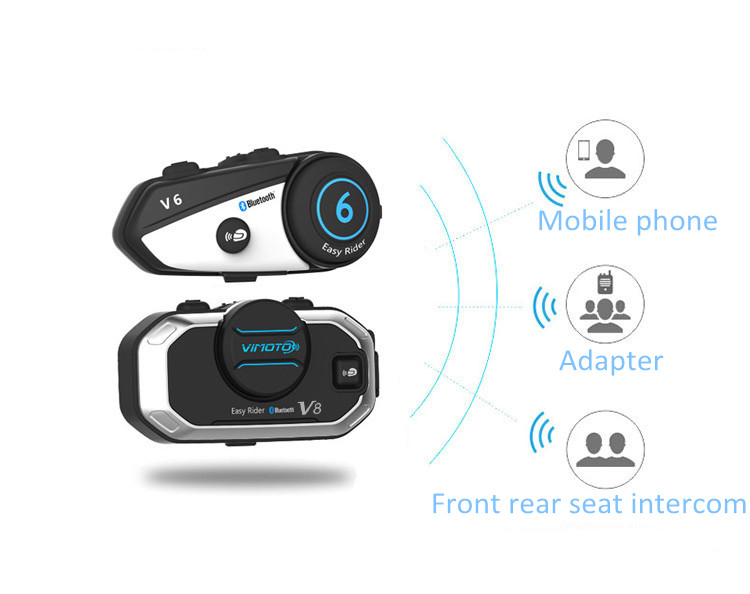 Vimoto V8 オートバイヘルメットヘッドセット Blu - Universal Motorcycle Helmet Intercom Headset のレビューと価格