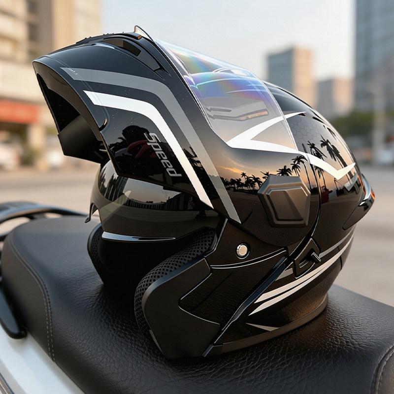 フリップアップ式モジュラーバイクヘルメット、男女兼用、フルフ - Modular Flip Up Motorcycle Helmet Dot Approved のレビューと価格