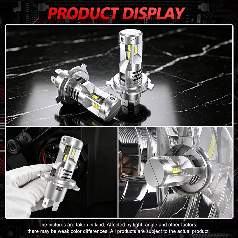 H4 LEDキャンバスヘッドライト 12V 9003 HB2 - Universal Motorcycle Led Headlight Projector のレビューと価格